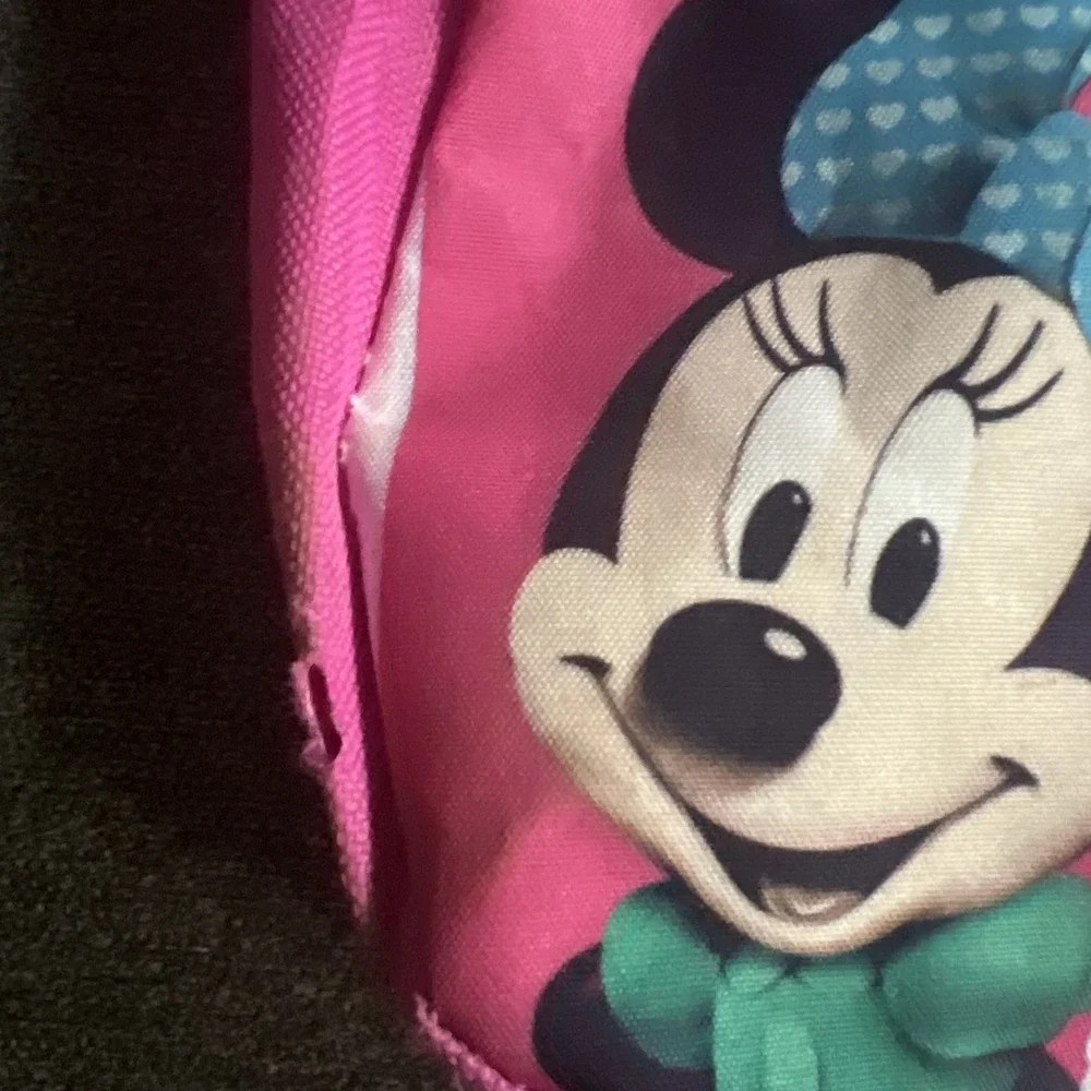Minnie‎ Mouse Pink Backpack School Bag Small Turquoise Straps Disney
